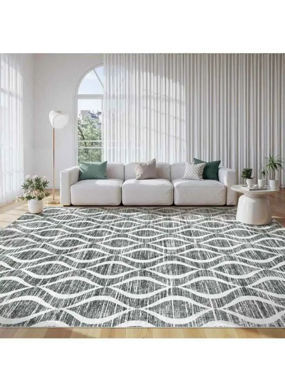 WITSHOCK Boho 8x10 Rugs Washable Non-Slip Thin Indoor Rug Living Room Dining